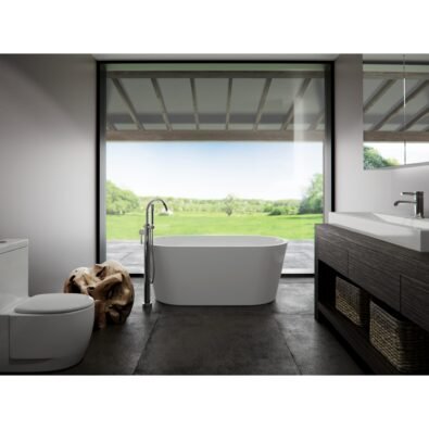 Monaco F1 3060 AFR Acrylic Freestanding Center Drain Bathtub in White