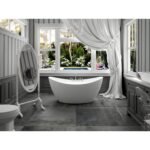 Murano F1 3466 AFR Acrylic Freestanding Center Drain Bathtub in White
