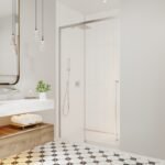 Kaveri 45 - 47 1/2 x 79 3/4in. 8mm Sliding Shower Door for Alcove Installation with Clear Glass in Chrome