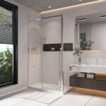 Kaveri 48 x 36 x 79 3/4 in. 8mm Sliding Shower Door for Corner Installation with Clear Glass in Chrome