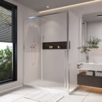 Kaveri 60 x 36 x 79 3/4 in. 8mm Sliding Shower Door for Corner Installation with Clear Glass in Chrome