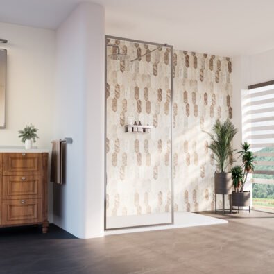 Louvart 34 x 79 3/4 in. 8mm Framed Shower Screen with Clear Glass in Chrome