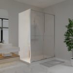 Solani Return Panel for 36 in. Base with Clear glass in Chrome