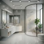 round Shower Base in White with center drain