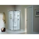 Sacha 4040 Neo-Round Acrylic Corner Two-Piece Shower with Center Drain in White