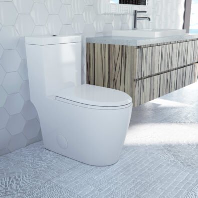 Prague 4.1/6L Dual Flush Elongated One-Piece Toilet in White