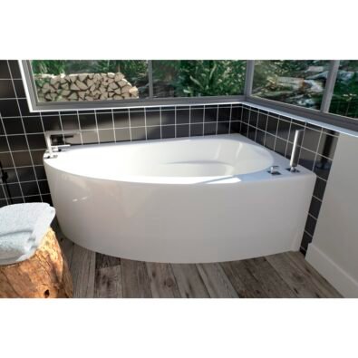 Wind 6036 Acrylic Corner Right Drain Whirlpool Bathtub in White