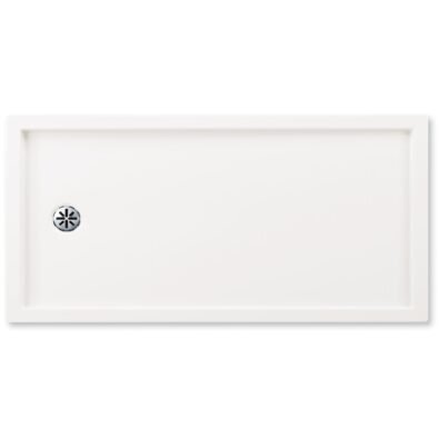 Zen 6030 Acrylic Alcove Shower Base in White with Left Drain