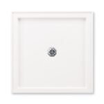 Zen 3636 Acrylic Corner Shower Base in White with Center Drain