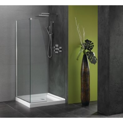 Zen 3636 Acrylic Alcove Shower Base in White with Center Drain