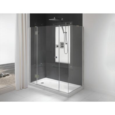Zen 6036 Acrylic Corner Left Shower Base in White with Center Drain