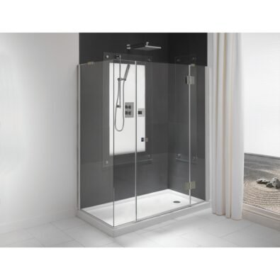 Zen 4836 Acrylic Corner Shower Base in White with Center Drain