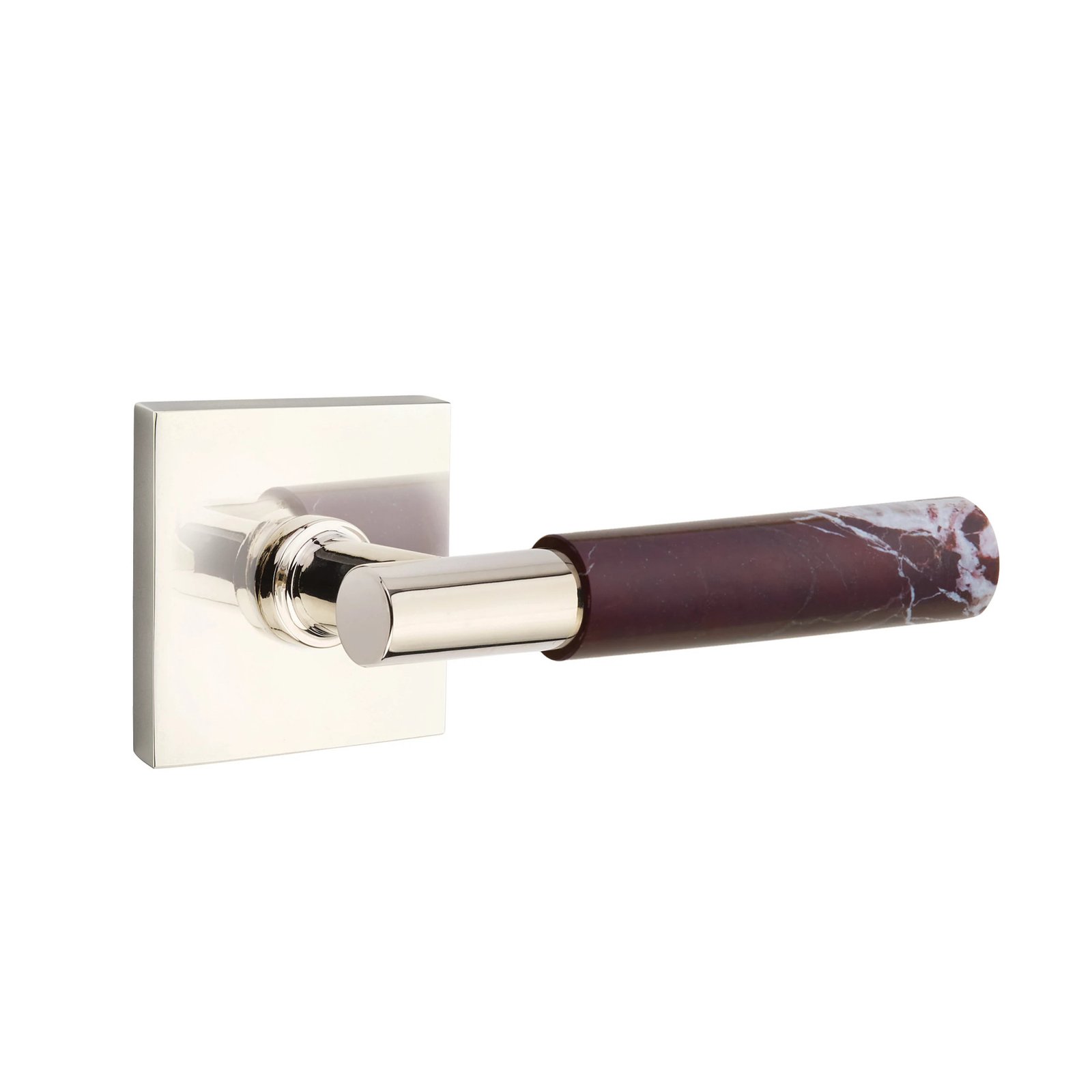 Emtek SELECT T-Bar Rosso Levanto Marble Lever with square rosette